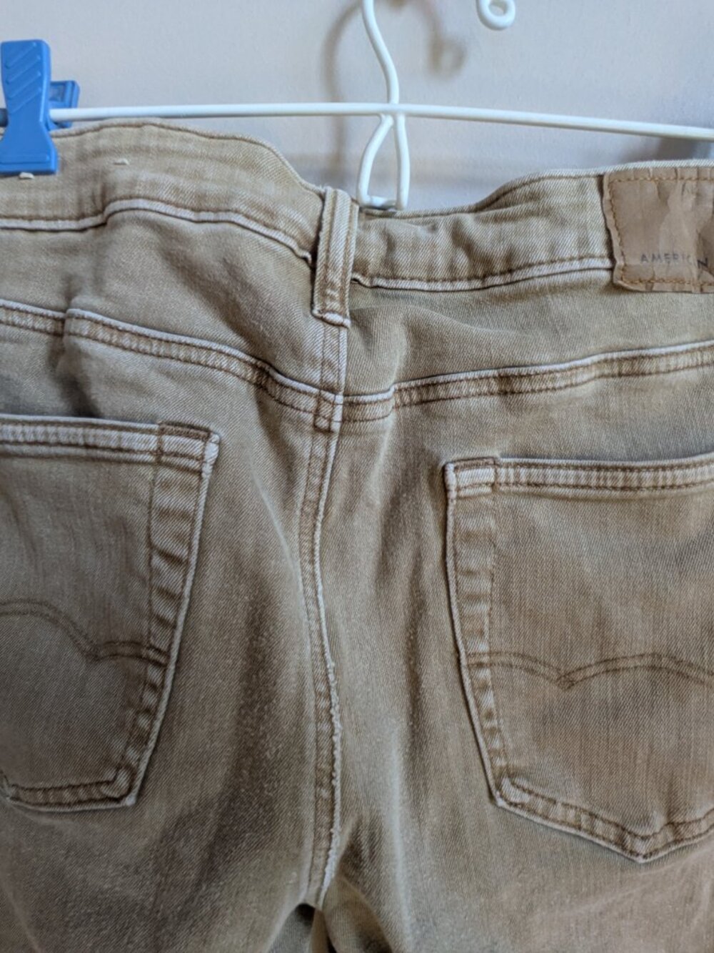 American eagle airflex tan size 32X34 jeans men athletic fit casual #752 - Picture 3 of 7